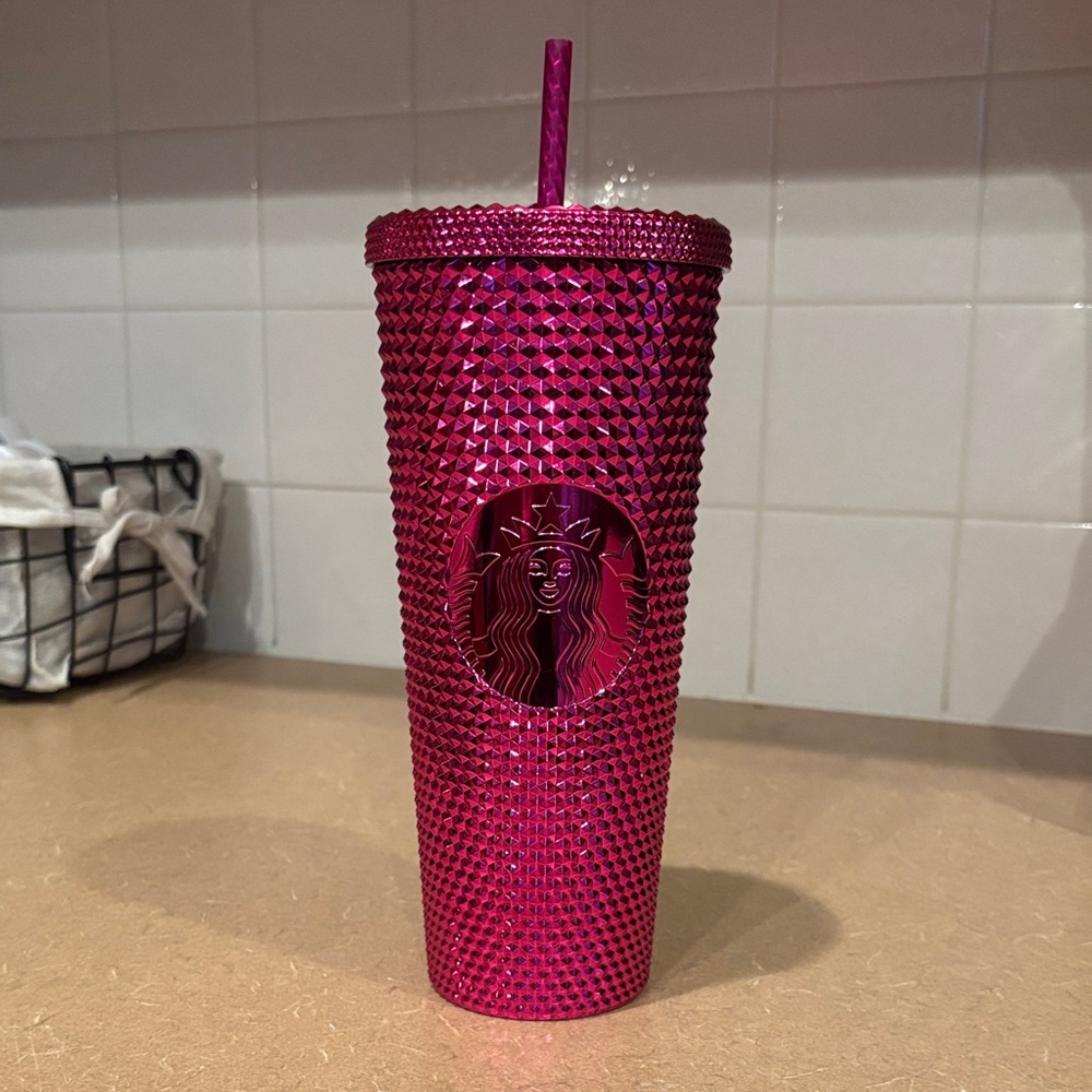 Starbucks Fuchsia Studded Tumbler with Straw